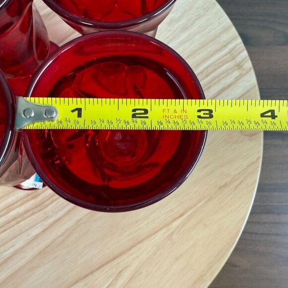6 NOS Vintage Fostoria Jamestown Ruby Red Juice Goblets 4 3/4" Tall Elegant 4oz - Picture 6 of 8